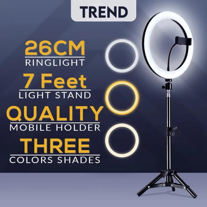 LED Ring Light – Adjustable Brightness & Stand✨