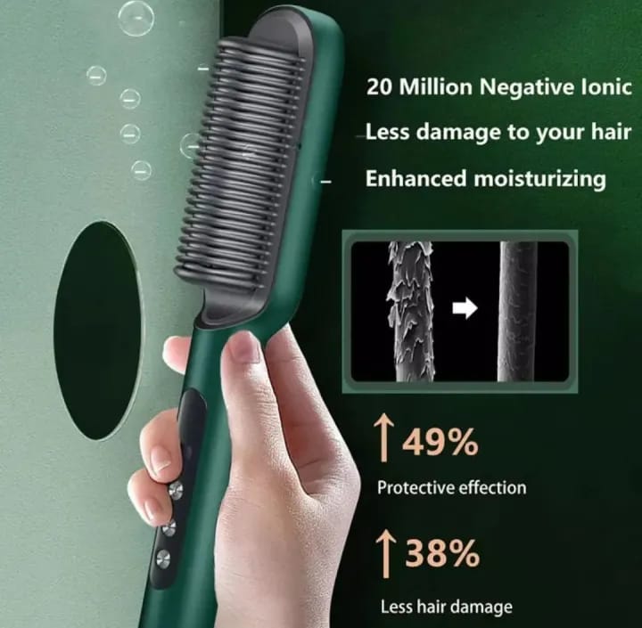 Digital Temperature Control Hair Straightener Brush