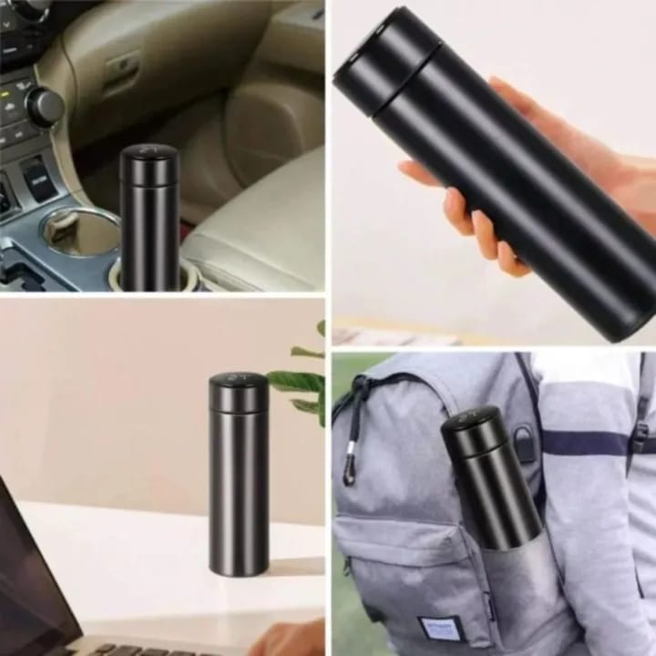 Black 500ml Smart Stainless Steel Thermos