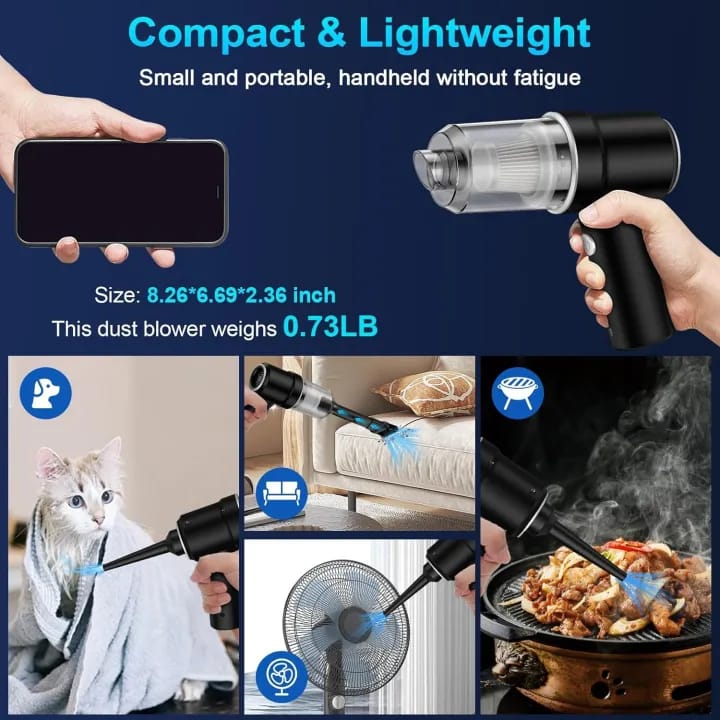 High-Power Vacuum Cleaner Gun for Home & Car