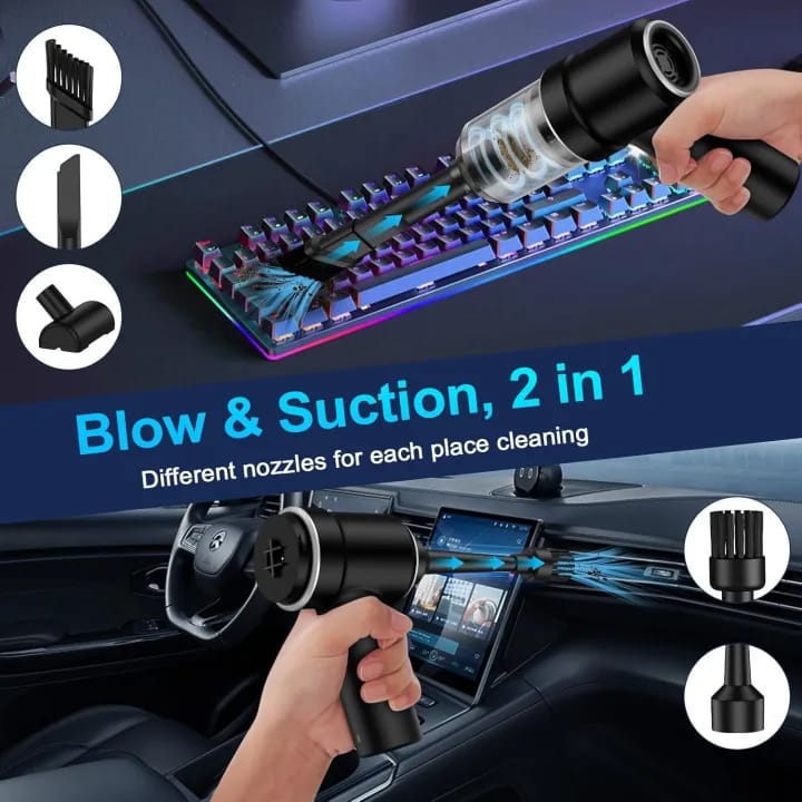 High-Power Vacuum Cleaner Gun for Home & Car