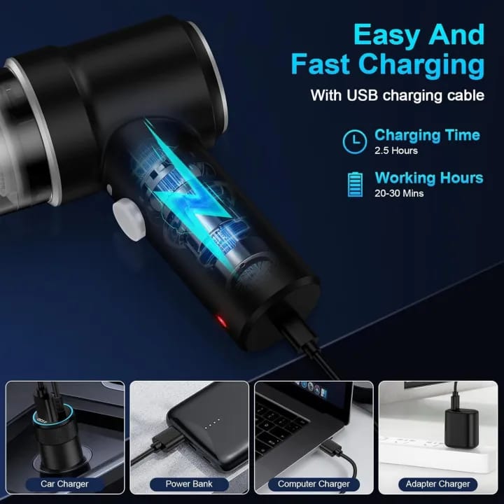High-Power Vacuum Cleaner Gun for Home & Car