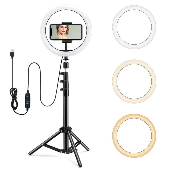 LED Ring Light – Adjustable Brightness & Stand✨