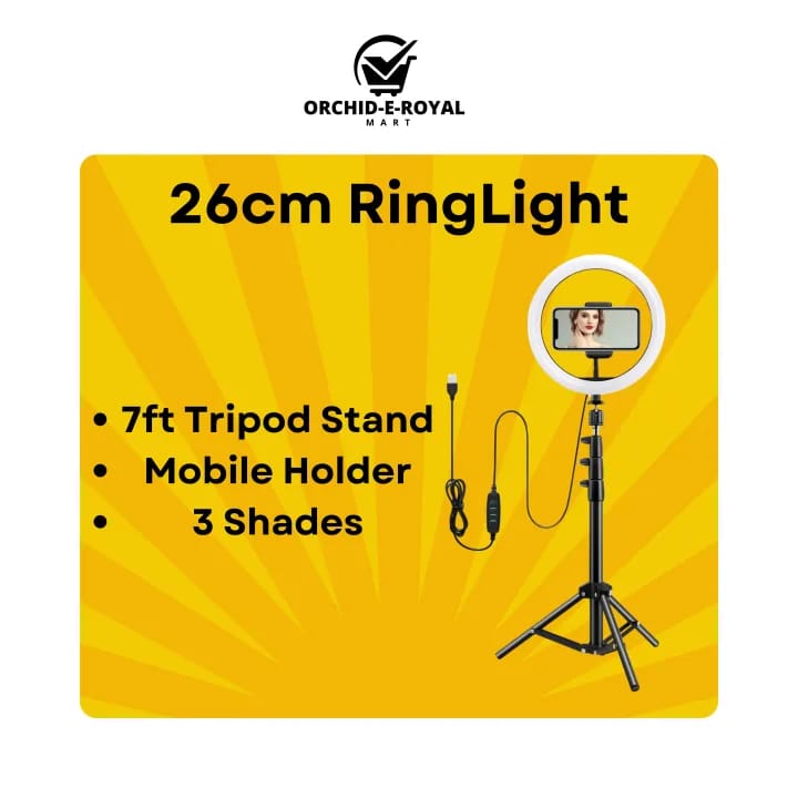 LED Ring Light – Adjustable Brightness & Stand✨