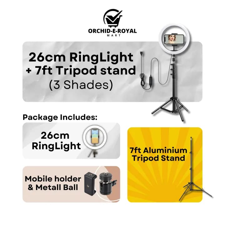 LED Ring Light – Adjustable Brightness & Stand✨