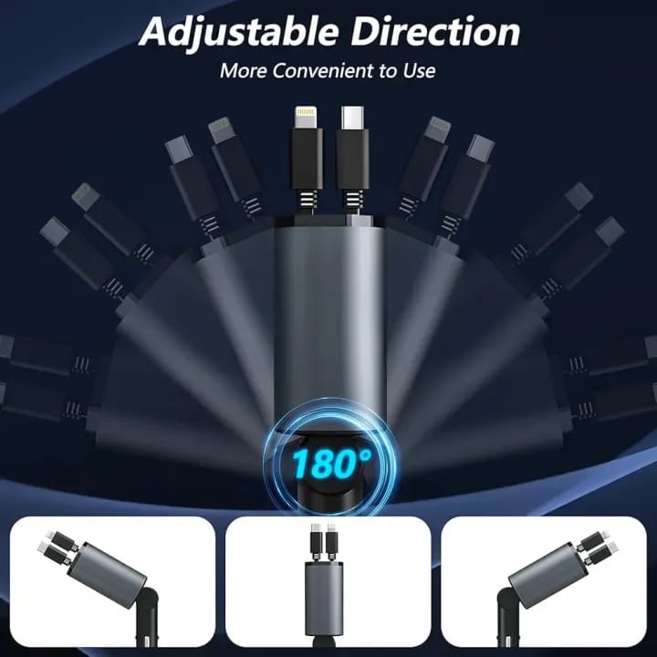 4-In-1 Retractable Car Charger