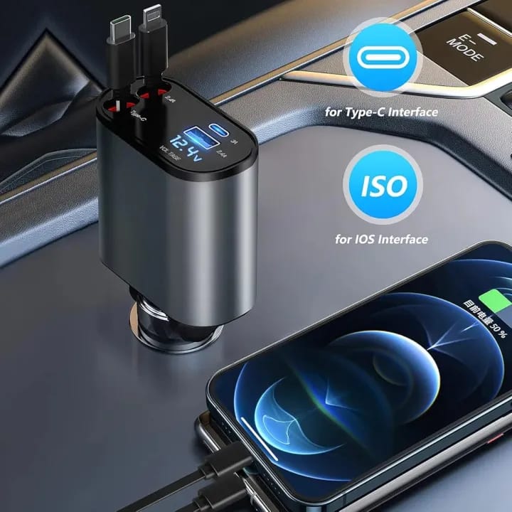4-In-1 Retractable Car Charger