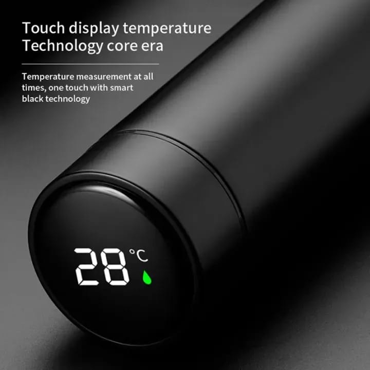Black 500ml Smart Stainless Steel Thermos