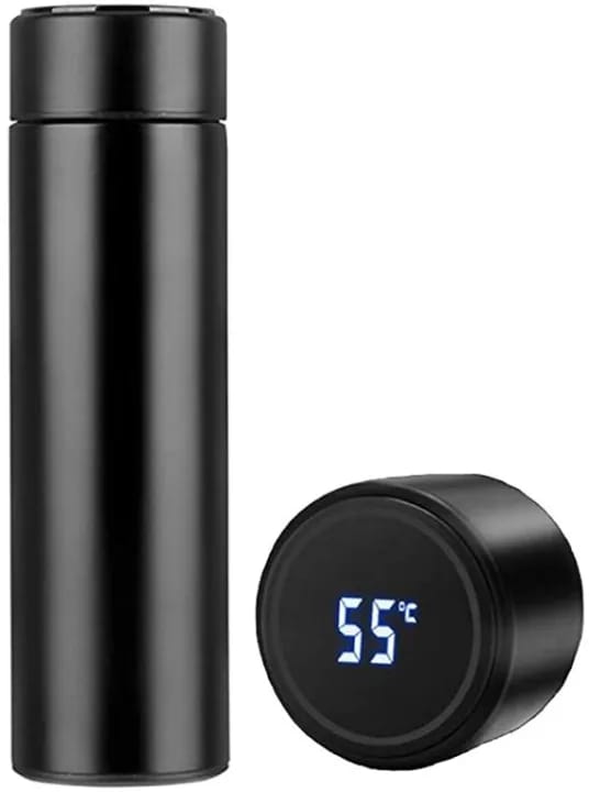Black 500ml Smart Stainless Steel Thermos