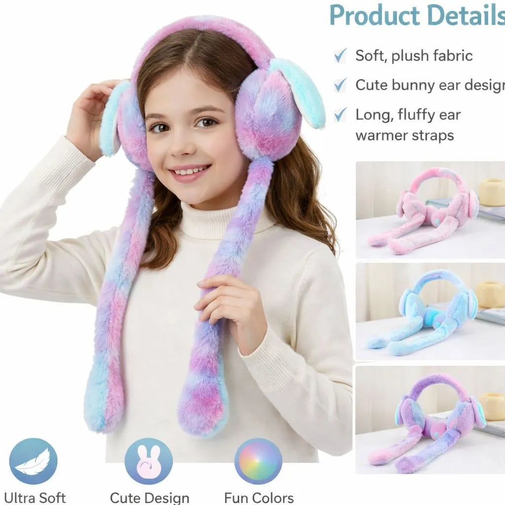 Plush Rabbit Ear Muffs – Cozy Winter Fashion